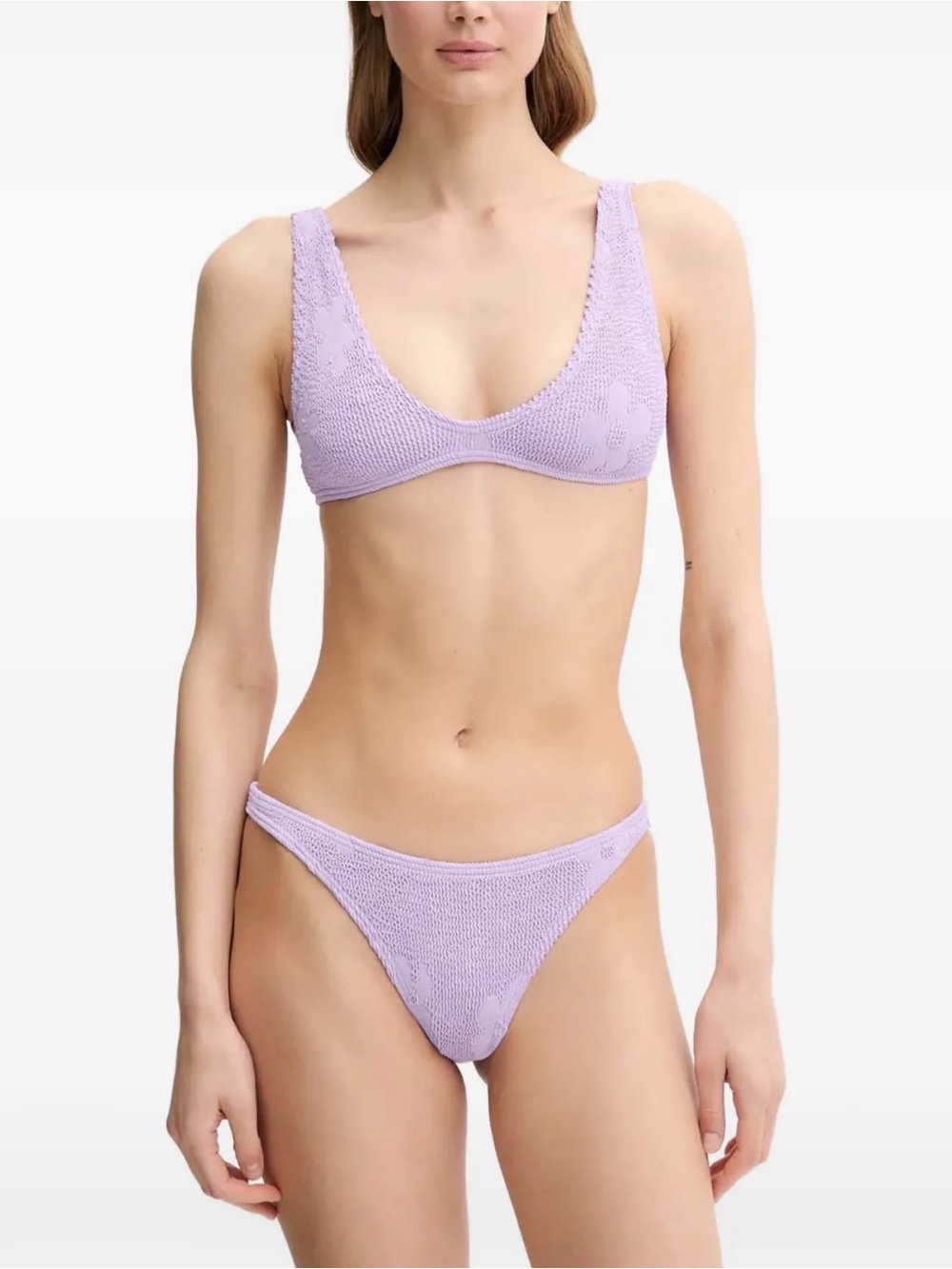 NEW W tags Bond-eye Lavender Floral Knit Bikini Set - Picture 6 of 7